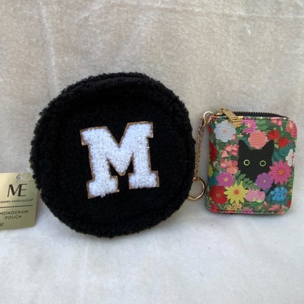 Lot (2) NWT “C” Monogram Zip Pouch by Modern Expressions and Credit Card Holder